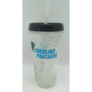 Carolina Panthers NFL Crystal Freezer 14 oz Tumbler w/Lid & Straw